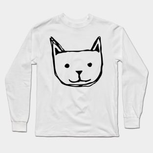 Cat Doodle Black Long Sleeve T-Shirt